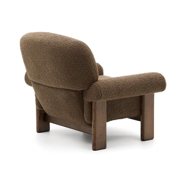 Brązowy fotel z materiału bouclé Nema – Kave Home-image-3