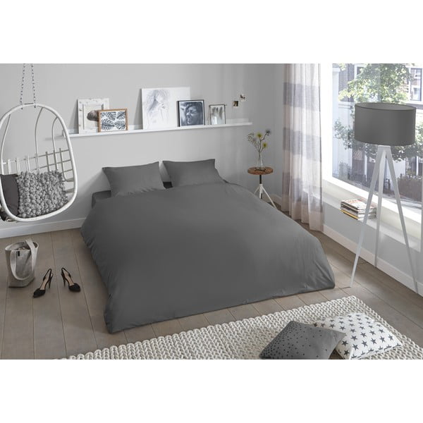 Szara bawełniana pościel dwuosobowa Good Morning Universal, 200x220 cm-image-1