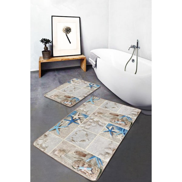 Beżowe dywaniki łazienkowe zestaw 2 szt. 60x100 cm – Mila Home-image-3