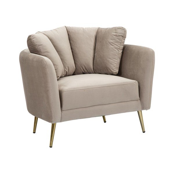 Szarobrązowy aksamitny fotel Kiev – Mauro Ferretti