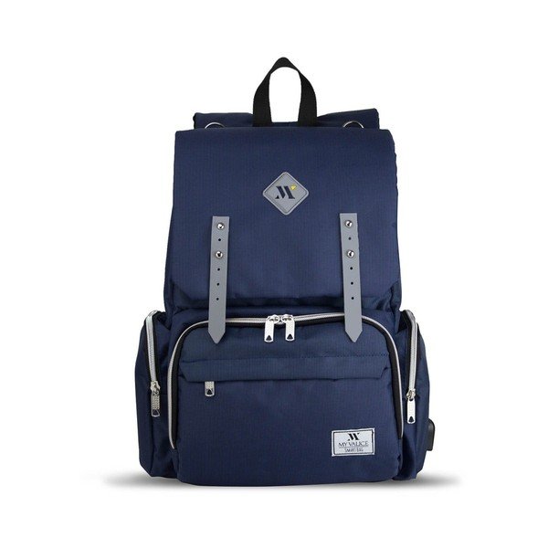 Ciemnoniebieski plecak dla mam z USB My Valice MOTHER STAR Baby Care Backpack-image-3