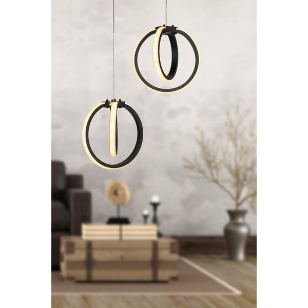 Czarna metalowa lampa wisząca LED ø 20 cm Sezen – Squid Lighting-image-1