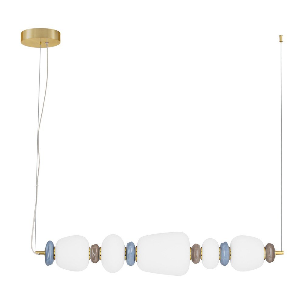 Biała/w kolorze złota metalowa lampa wisząca LED ze ściemniaczem z porcelanowym kloszem/ze szklanym kloszem Palo – Nova Luce