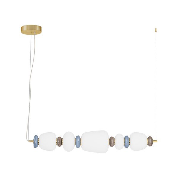 Biała/w kolorze złota metalowa lampa wisząca LED ze ściemniaczem z porcelanowym kloszem/ze szklanym kloszem Palo – Nova Luce