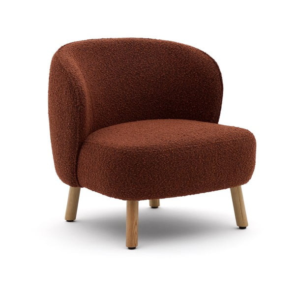 Fotel z materiału bouclé w kolorze terakoty Ulit – Kave Home