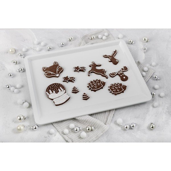 Biała stalowa blaszka do pieczenia Dr. Oetker White Christmas Baking, 42 x 33 cm-image-1