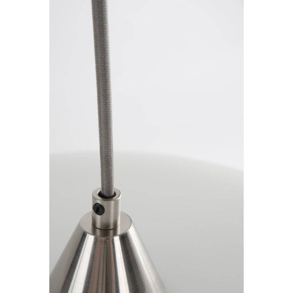 Biała/w kolorze matowego srebra lampa wisząca z opalowego szkła ø 43 cm Thalia – Jotex-image-4