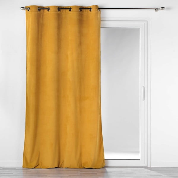 Żółta sztruksowa zasłona 140x260 cm Casual – douceur d'intérieur