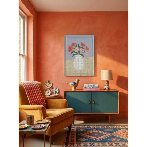 Ręcznie malowany obraz na płótnie z ramą w zestawie 50x70 cm Village – Bizzotto-image-1