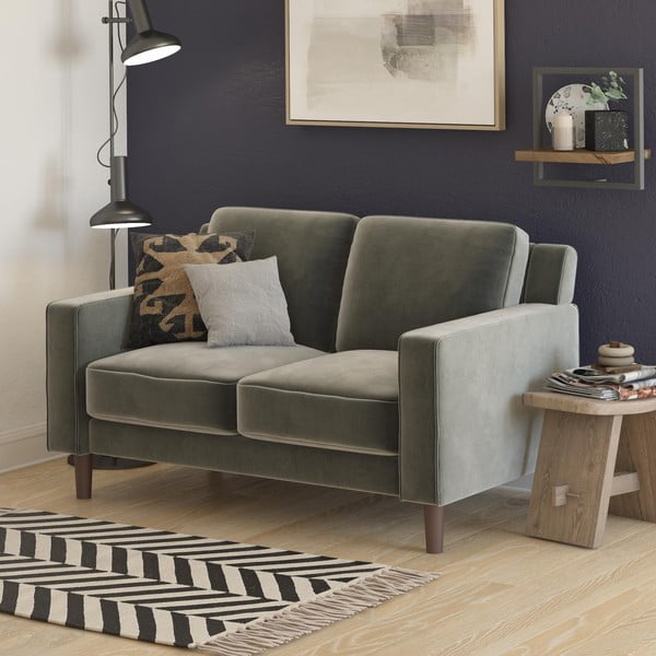 Szara aksamitna sofa 83 cm Brynn – Støraa-image-1