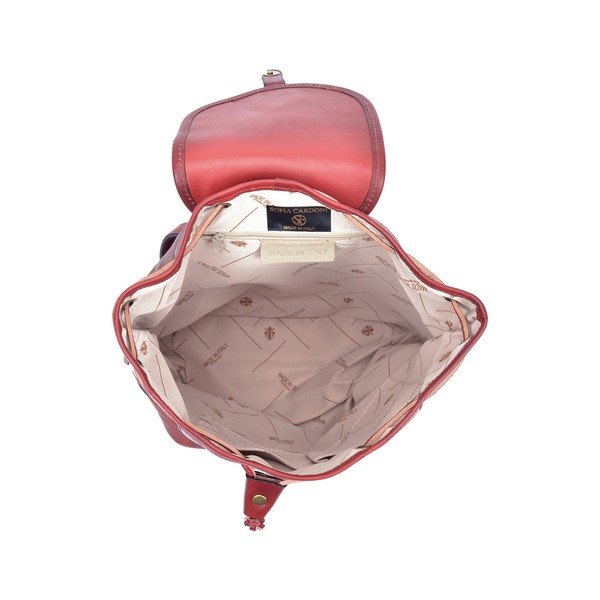 Czerwony skórzany plecak Sofia Cardoni Cindy-image-3