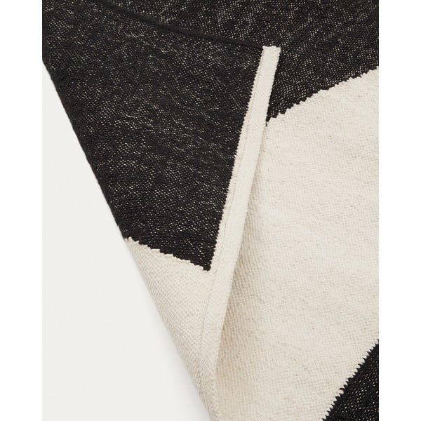 Czarno-kremowy dwustronny dywan z mieszanki juty tkany ręcznie 160x230 cm Sotty – Kave Home-image-3