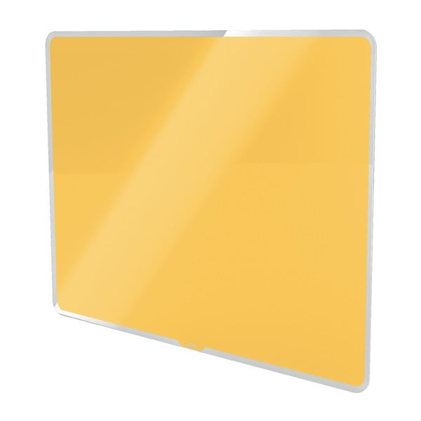 Żółta szklana tablica magnetyczna Leitz Cosy, 80x60 cm