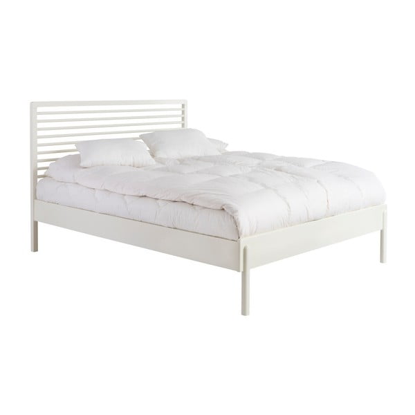 Biała rama łóżka z litego drewna brzozowego Kiteen Lennu, 208x165 cm