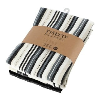 Komplet 4 czarnych bawełnianych ścierek Tiseco Home Studio , 50x70 cm