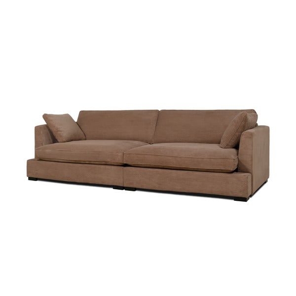 Jasnobrązowa sztruksowa sofa 266 cm Mobby – Scandic-image-2