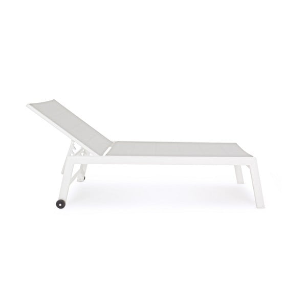 Biały metalowy leżak ogrodowy Hilde   – Bizzotto-image-1