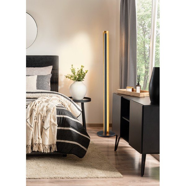 Czarna lampa stojąca LED ze ściemniaczem (wysokość 142,5 cm) Texel – Trio-image-1