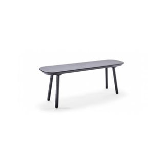 Czarna ławka z drewna jesionowego EMKO Naïve, szer. 140 cm