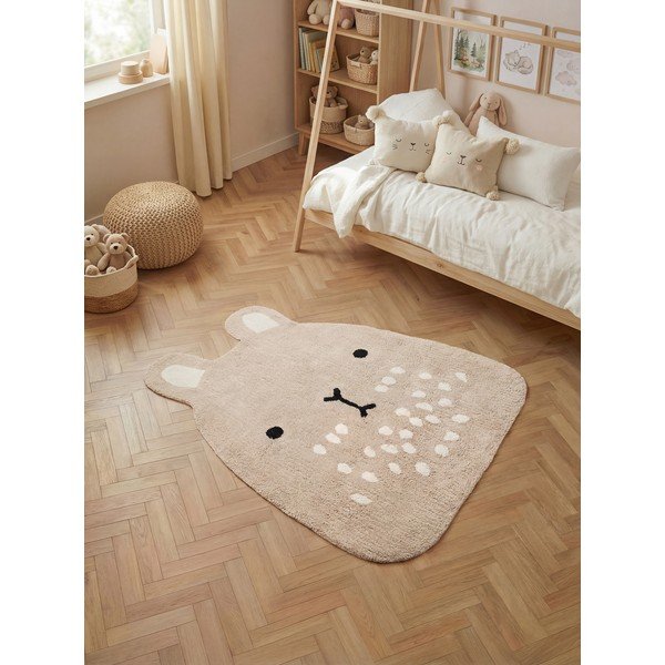 Beżowy bawełniany dywan dziecięcy odpowiedni do prania/tkany ręcznie 120x152 cm Snuggle Pucki – Hanse Home-image-1