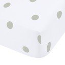 Biało-zielone flanelowe prześcieradło z gumką 135x190 cm Polka Dot – Catherine Lansfield