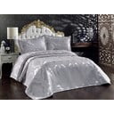 Szary bawełniany komplet narzuta i poszewki na poduszki na podwójne łóżko 240x260 cm Beste – Mijolnir