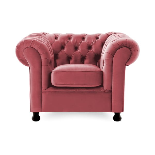 Czerwony fotel Vivonita Chesterfield