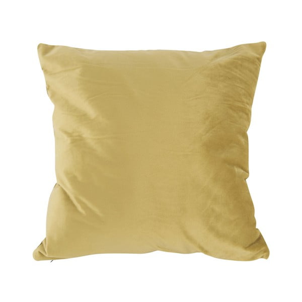Żółta aksamitna poduszka PT LIVING Tender, 40x40 cm