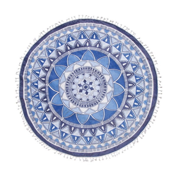 Niebieski ręcznik Seahorse Mandala, 150 cm