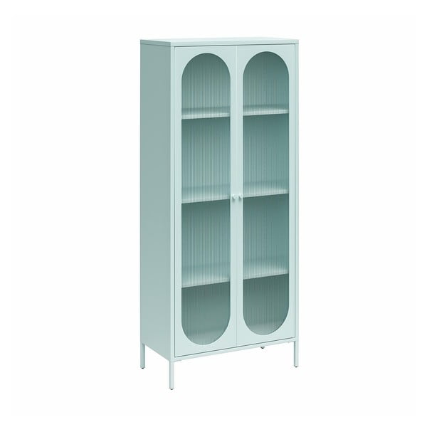 Jasnoniebieska metalowa witryna 80x186x40 cm Luna – Støraa-image-2
