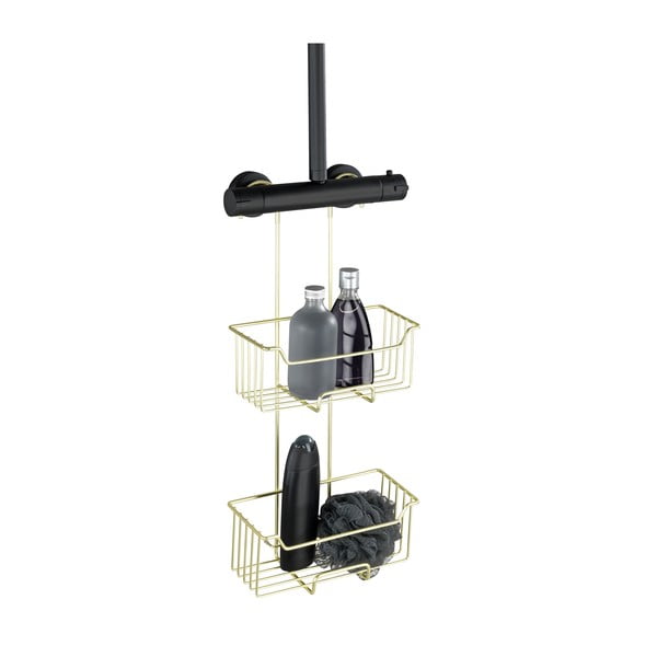 Wisząca półka łazienkowa ze stali nierdzewnej w kolorze złota Milo – Wenko-image-4