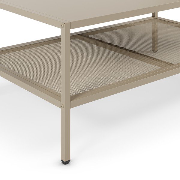 Kremowy metalowy stolik 60x100 cm Fayna – Marckeric-image-2