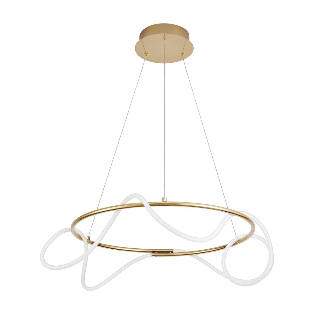 Aluminiowa lampa wisząca LED ze ściemniaczem w kolorze złota z kloszem ze szkła akrylowego ø 70 cm Tiriac – Nova Luce