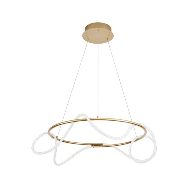 Aluminiowa lampa wisząca LED ze ściemniaczem w kolorze złota z kloszem ze szkła akrylowego ø 70 cm Tiriac – Nova Luce