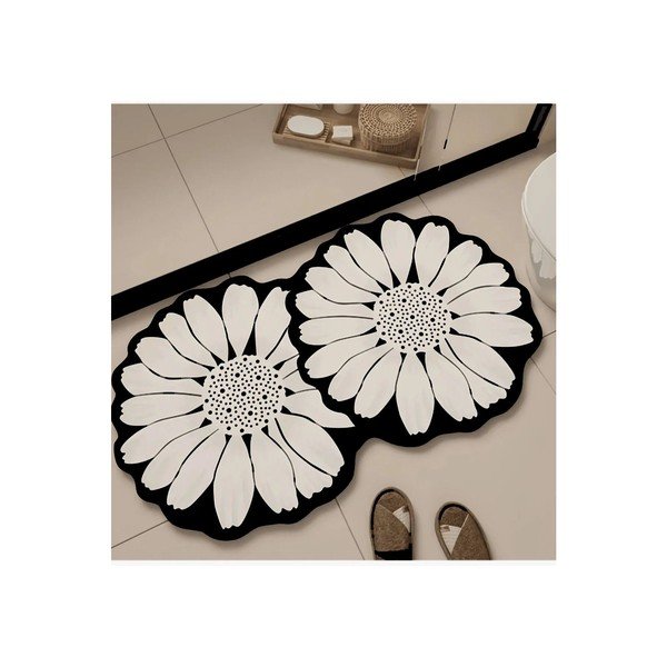 Czarny/kremowy dywanik łazienkowy 70x120 cm Flor Extrana – Foutastic-image-2