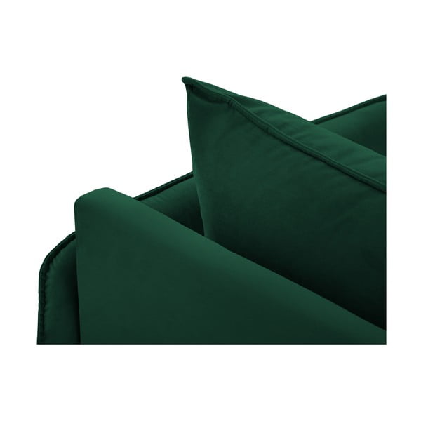 Ciemnozielony aksamitny szezlong (prawostronny) Vienna – Cosmopolitan Design-image-4