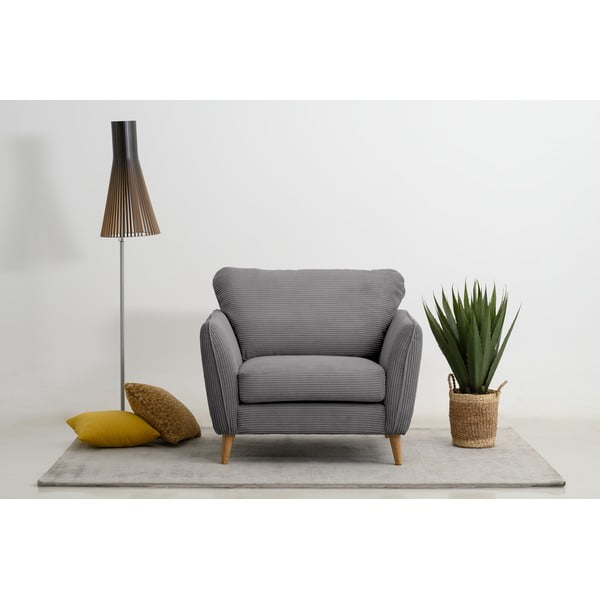 Ciemnoszary sztruksowy fotel Paris – Scandic-image-1
