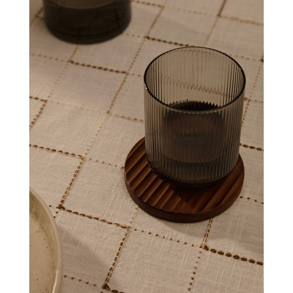 Drewniane podkładki w ciemnym naturalnym kolorze zestaw 4 szt. Rommu – Kave Home-image-1