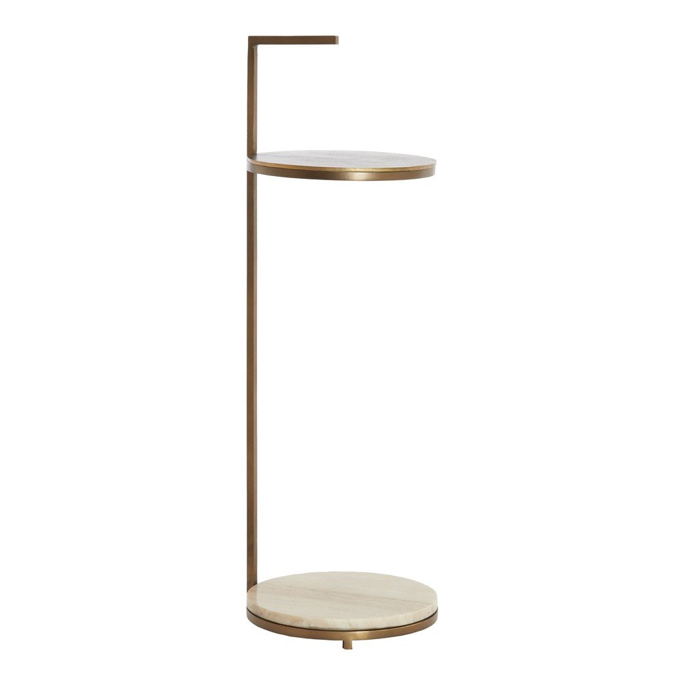 Okrągły stolik z marmurowym blatem ø 26 cm Leda – Light & Living