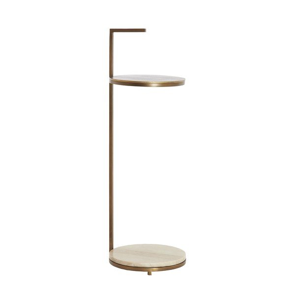 Okrągły stolik z marmurowym blatem ø 26 cm Leda – Light & Living