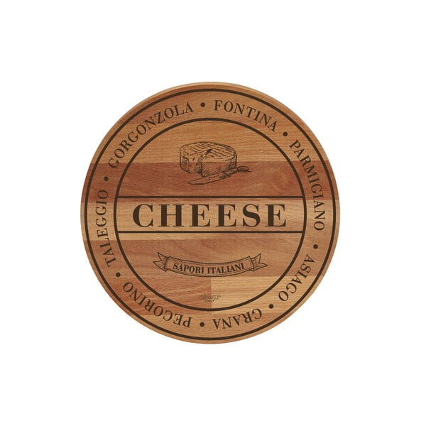 Deska do krojenia z drewna bukowego Bisetti Broad Cheese, ø 30 cm
