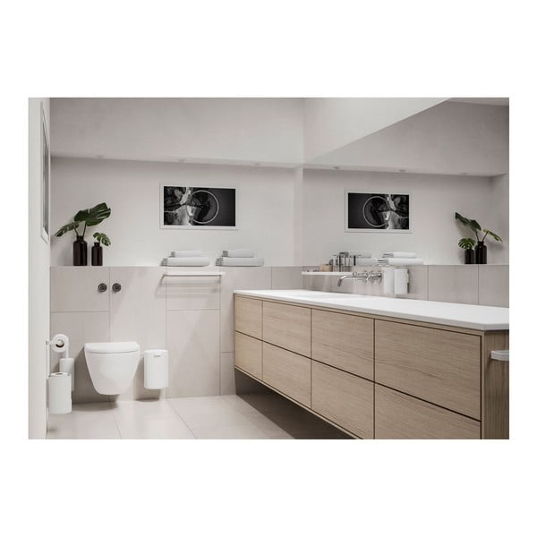 Biała ścienna metalowa szczotka do WC Rim − Zone-image-1