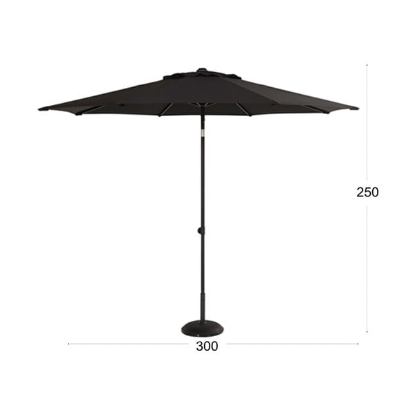 Czarny parasol Hartman, ø 300 cm-image-1