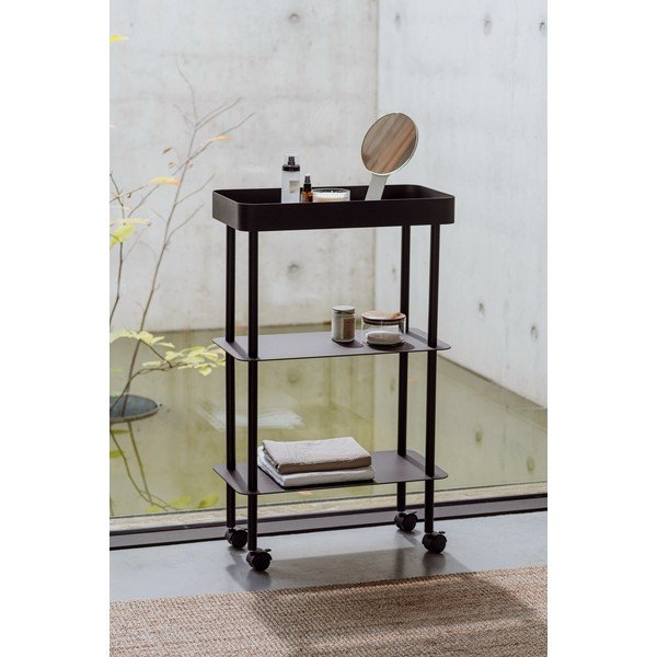 Beżowy metalowy regał na kółkach 60x97x30 cm Nolle – noo.ma-image-1