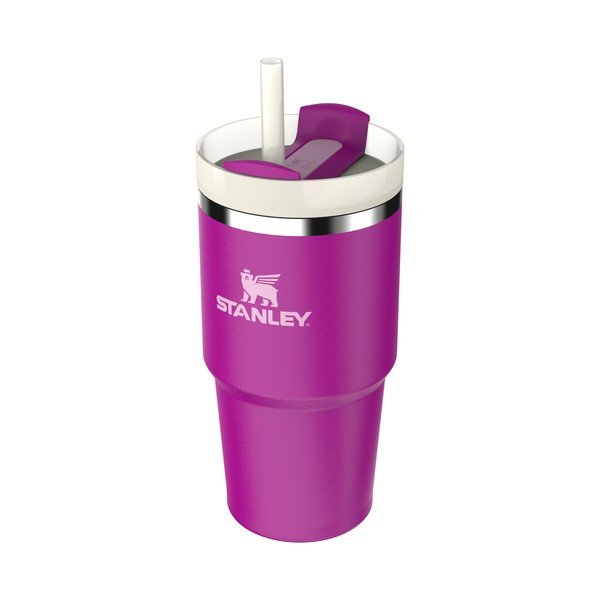 Różowy termos ze słomką ze stali nierdzewnej 600 ml Quencher H2.0 FlowState Tumbler Violet Blossom – Stanley-image-1