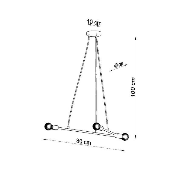 Czarna lampa wisząca 80x40 cm Latomia – Sollux-image-3