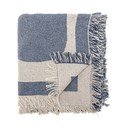 Niebiesko-beżowy koc z bawełny z recyklingu 130x160 cm Ethan – Bloomingville