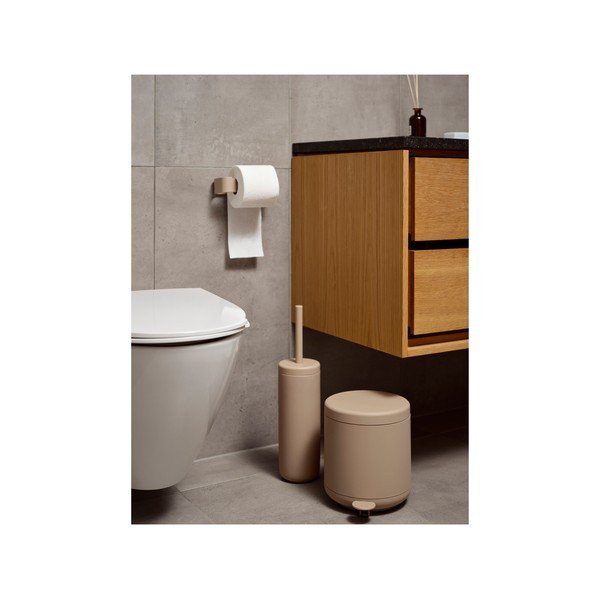 Beżowy ścienny metalowy uchwyt na papier toaletowy Ume – Zone-image-1