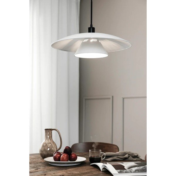 Czarno-biała lampa wisząca z metalowym kloszem ø 50 cm Millinge – Markslöjd-image-2