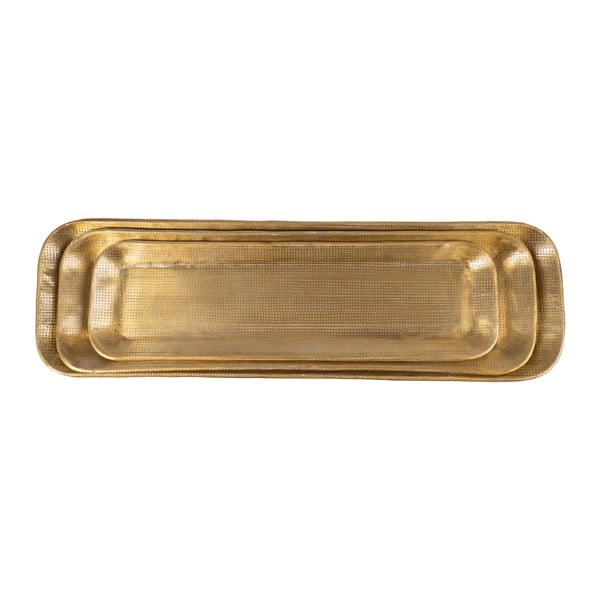 Metalowe tace dekoracyjne zestaw 3 szt. 14x48 cm Grau – Ixia